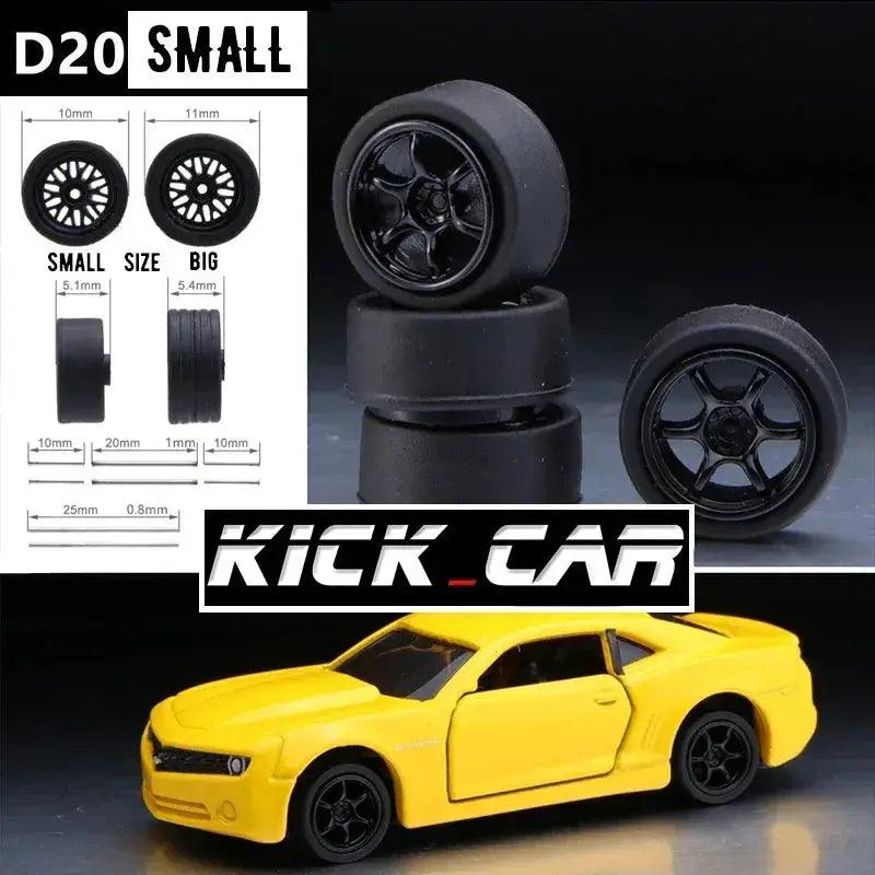  1/64 Scale Model Car Wheels With Rubber Tires Detail Up -  ToylandEU™