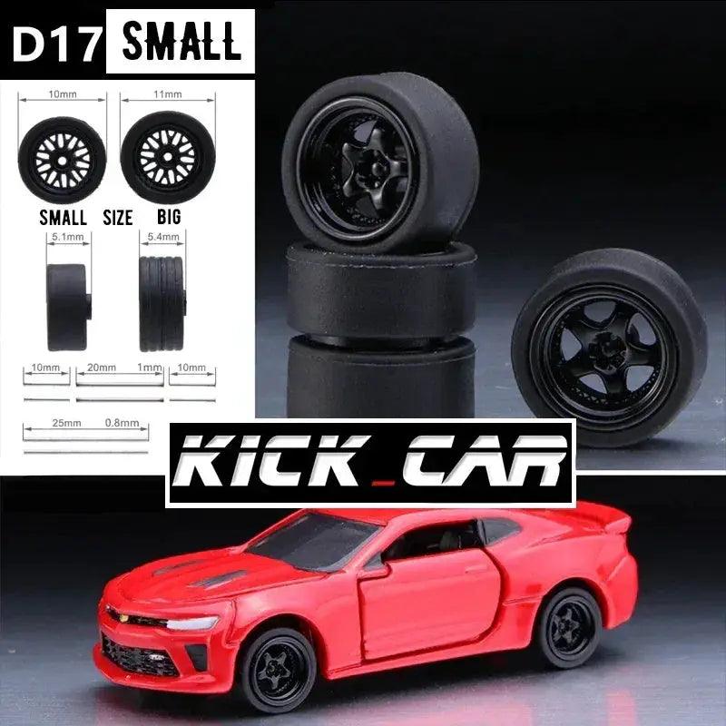  1/64 Scale Model Car Wheels With Rubber Tires Detail Up -  ToylandEU™