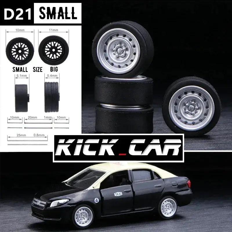  1/64 Scale Model Car Wheels With Rubber Tires Detail Up -  ToylandEU™