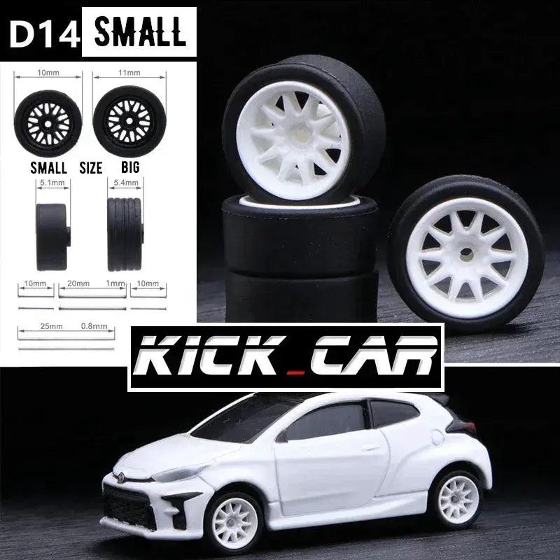  1/64 Scale Model Car Wheels With Rubber Tires Detail Up -  ToylandEU™