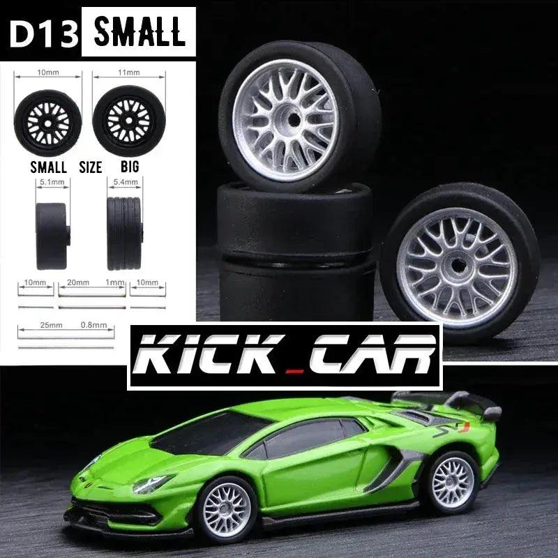  1/64 Scale Model Car Wheels With Rubber Tires Detail Up -  ToylandEU™