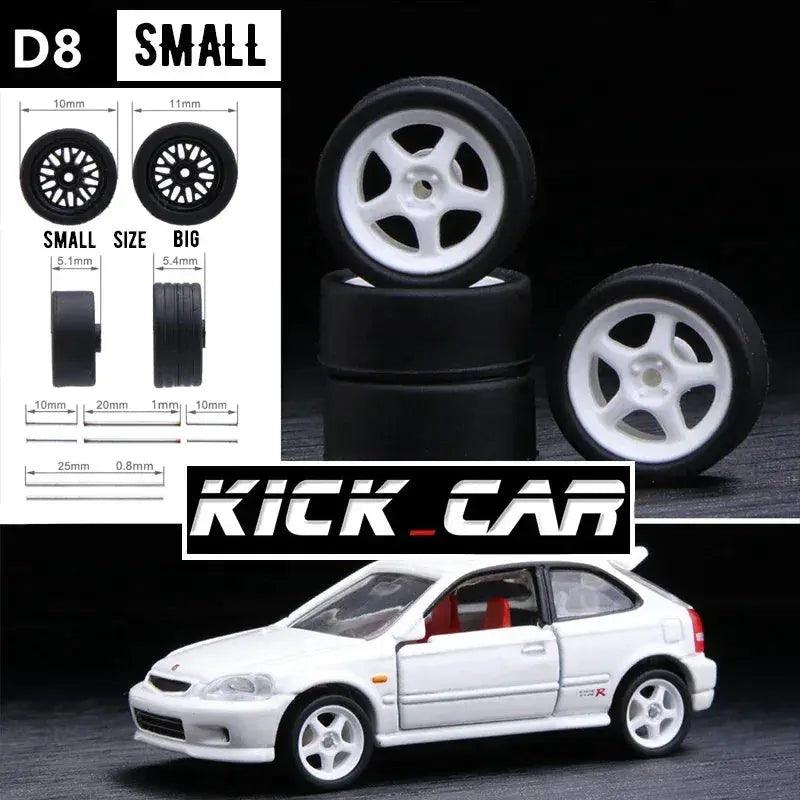  1/64 Scale Model Car Wheels With Rubber Tires Detail Up -  ToylandEU™
