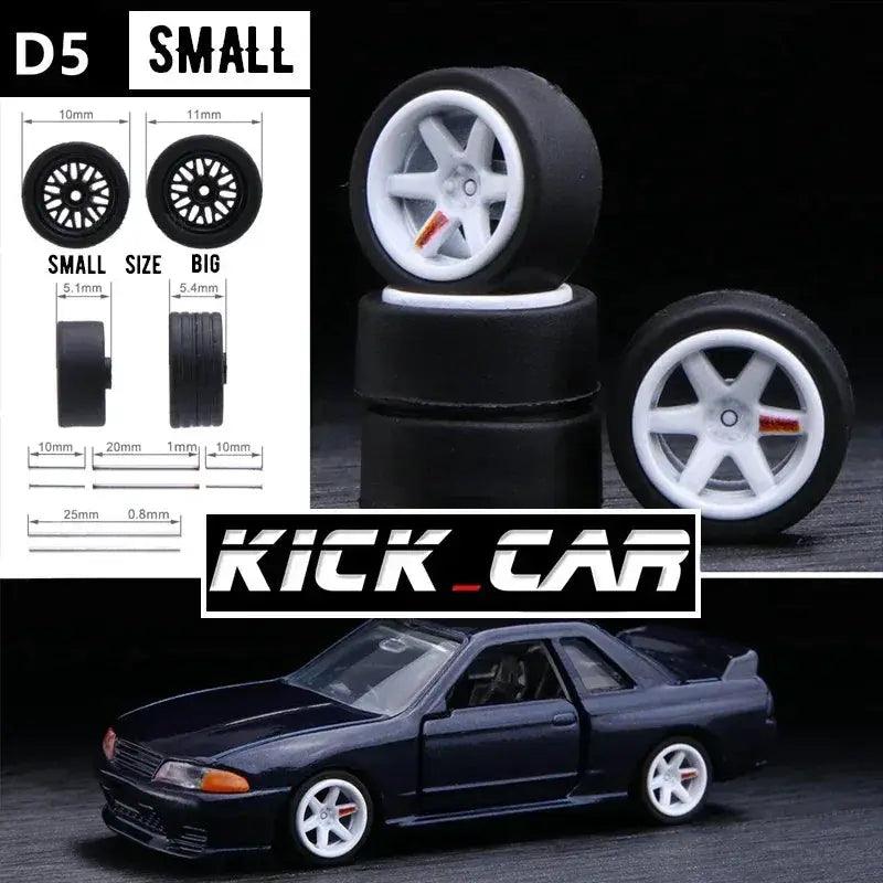  1/64 Scale Model Car Wheels With Rubber Tires Detail Up -  ToylandEU™