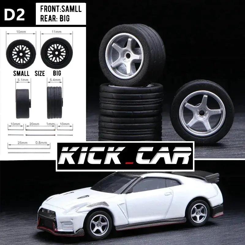  1/64 Scale Model Car Wheels With Rubber Tires Detail Up -  ToylandEU™