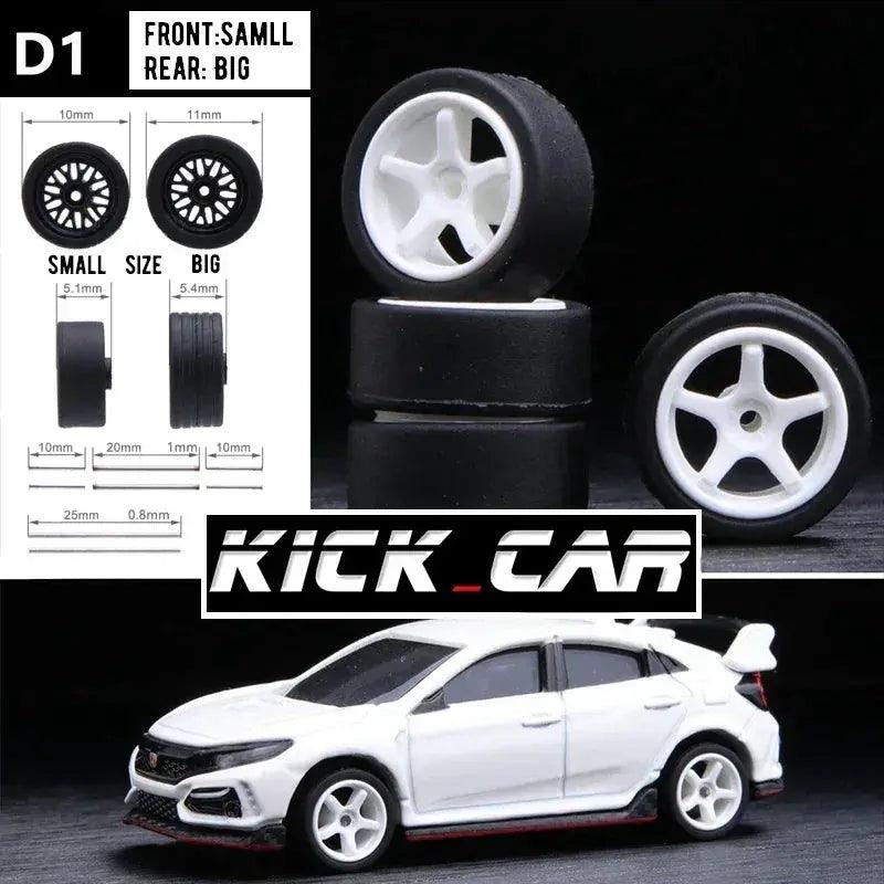  1/64 Scale Model Car Wheels With Rubber Tires Detail Up -  ToylandEU™