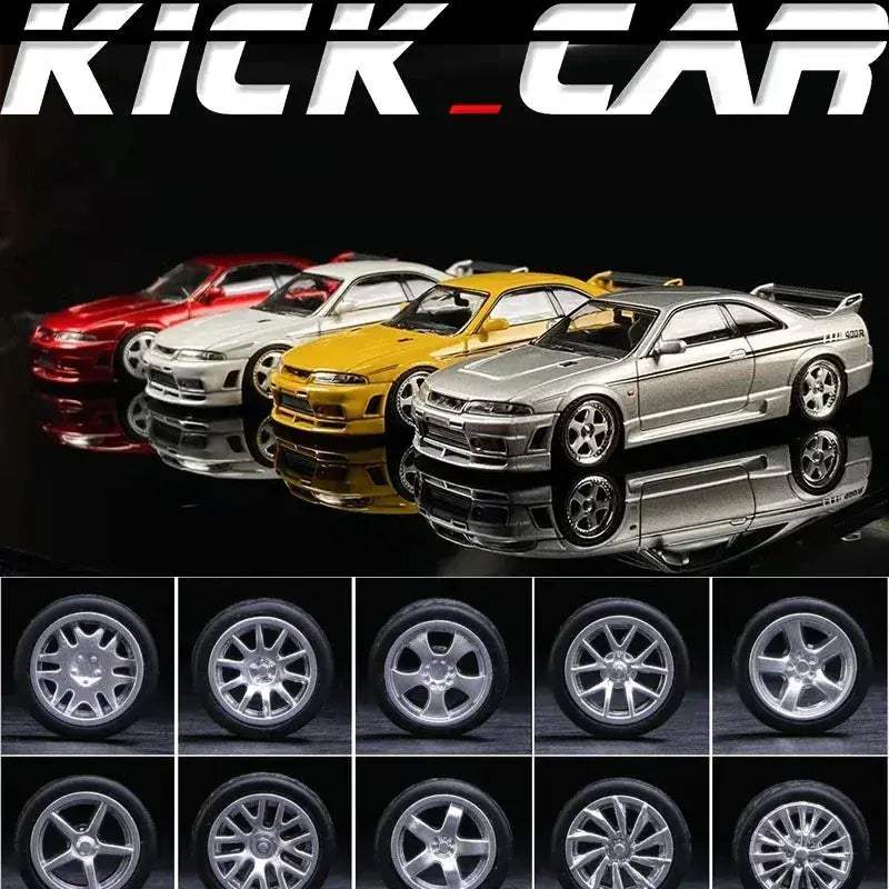 1/64 Scale Model Car Wheels With Rubber Tires Detail Up - ToylandEU