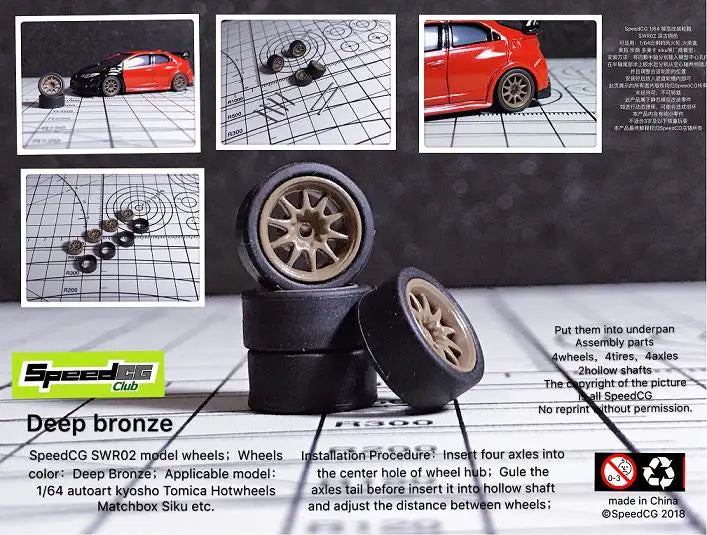 1 64th Scale ABS Wheels For Model Cars Rubber Tire - ToylandEU
