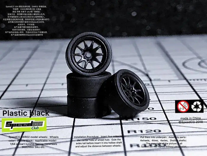 1 64th Scale ABS Wheels For Model Cars Rubber Tire - ToylandEU