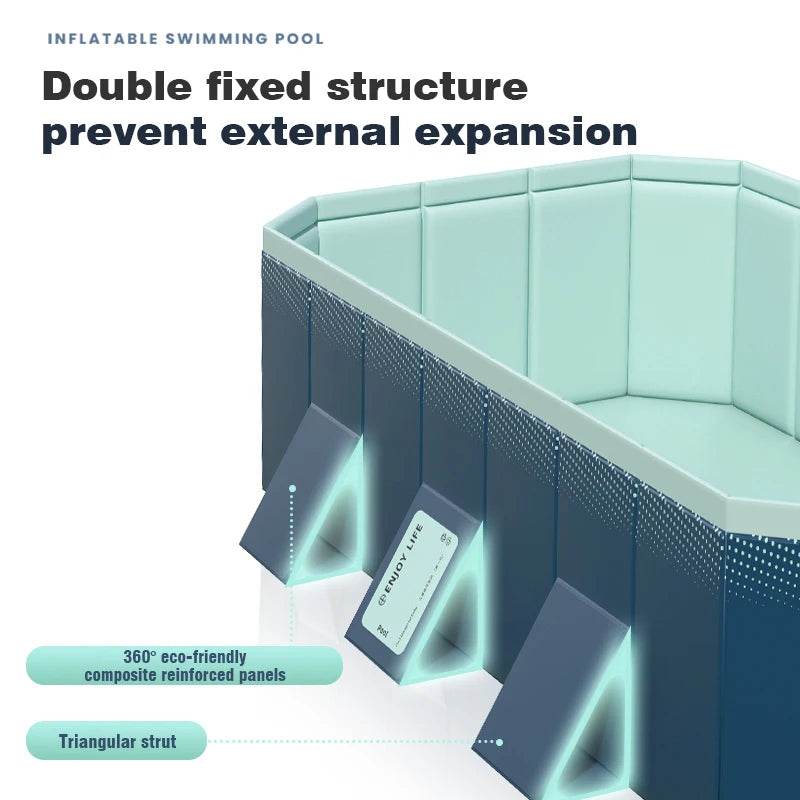 1.6M/1.8M Swimming Foldable Pool for Large Dogs Durable Bathing - ToylandEU