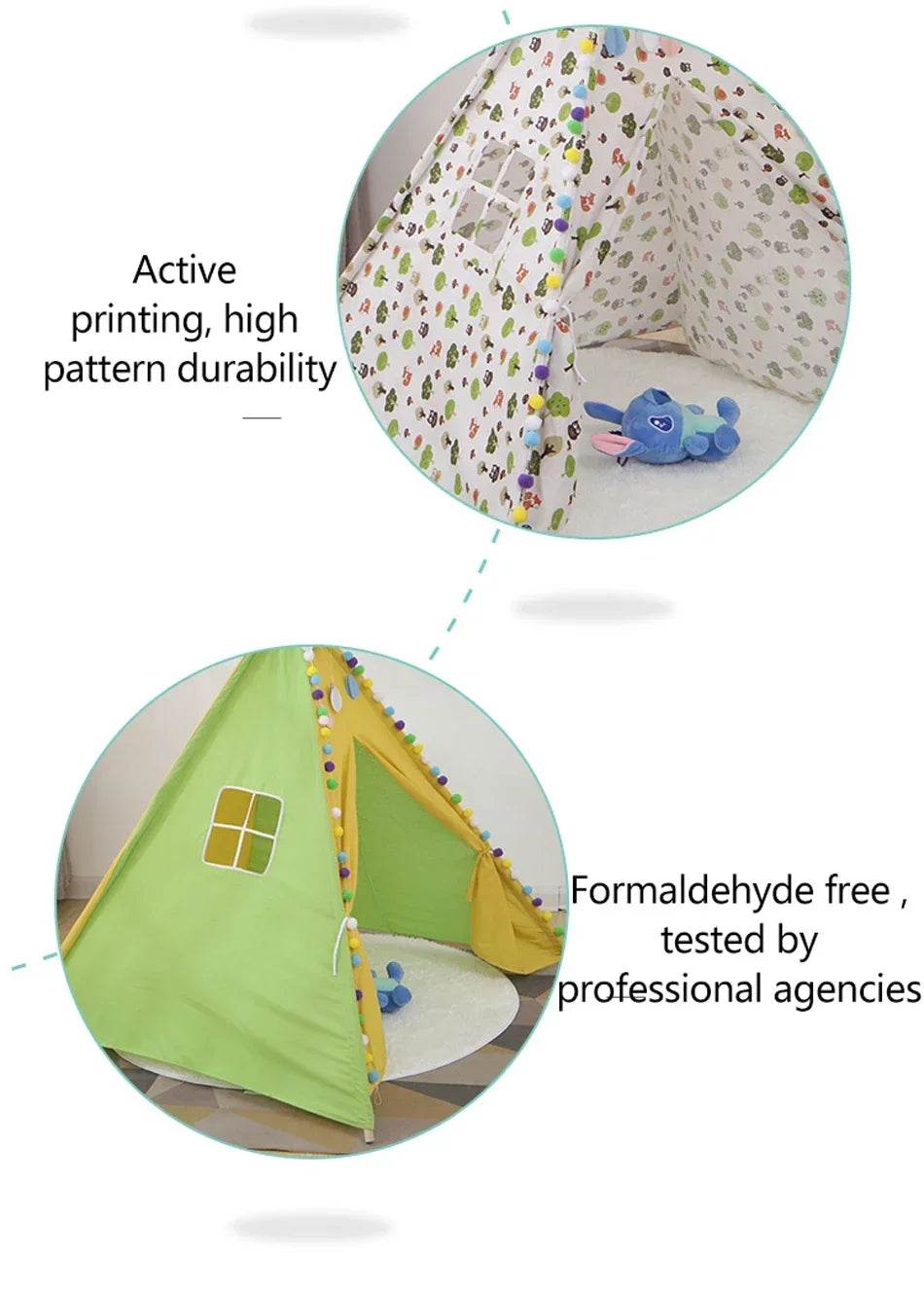 1.6M Portable Kids Tent Play House for Children Cabana Teepee - ToylandEU