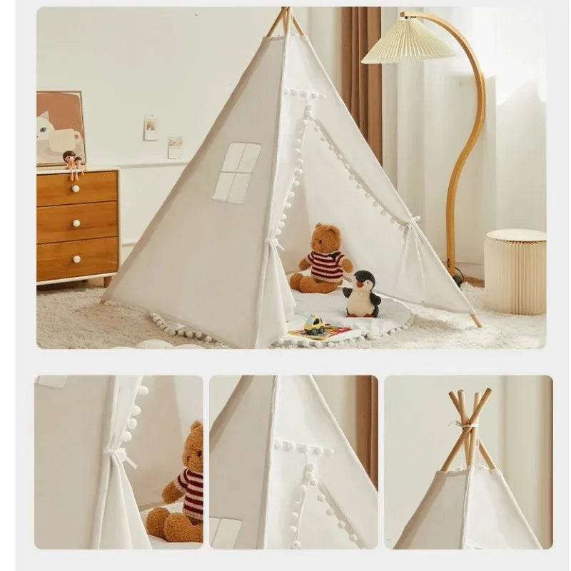 1.6m/1.3m Kid Tent Indoor Play House Wigwam Portable Teepee - ToylandEU