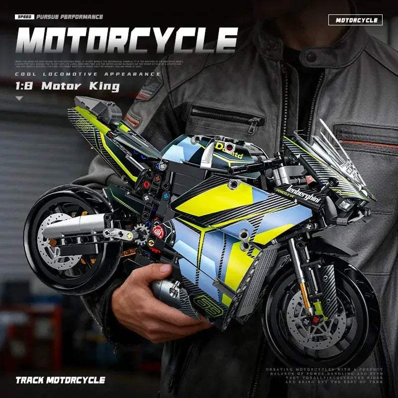 1 8 Motorbike Model Kit For Adults Premium Building Blocks - ToylandEU