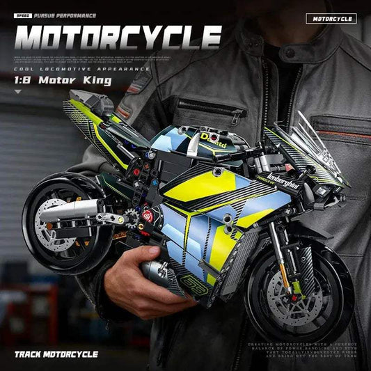 1 8 Motorbike Model Kit For Adults Premium Building Blocks - ToylandEU