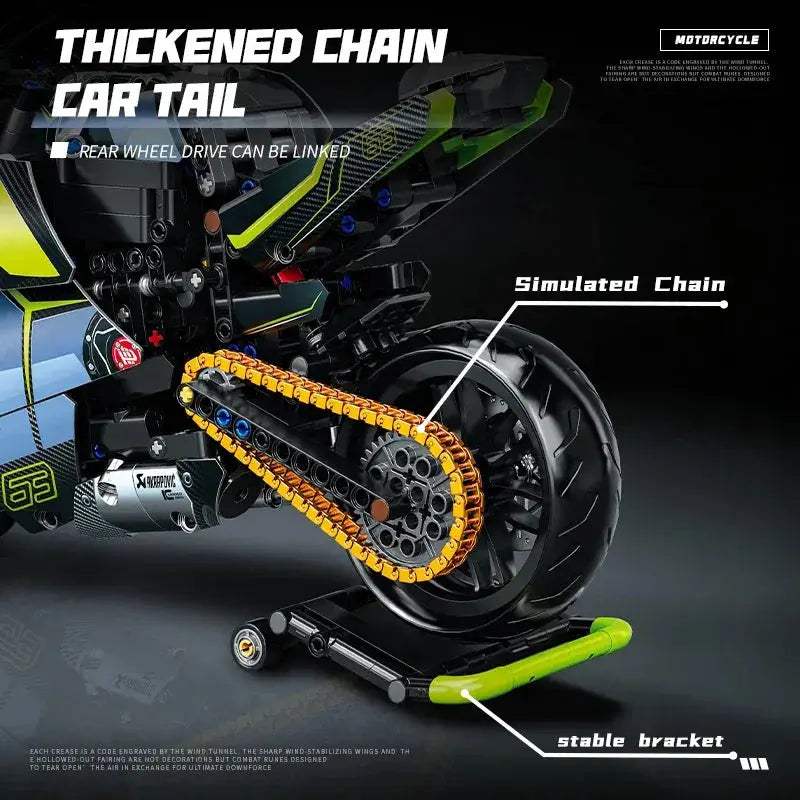 1 8 Motorbike Model Kit For Adults Premium Building Blocks - ToylandEU