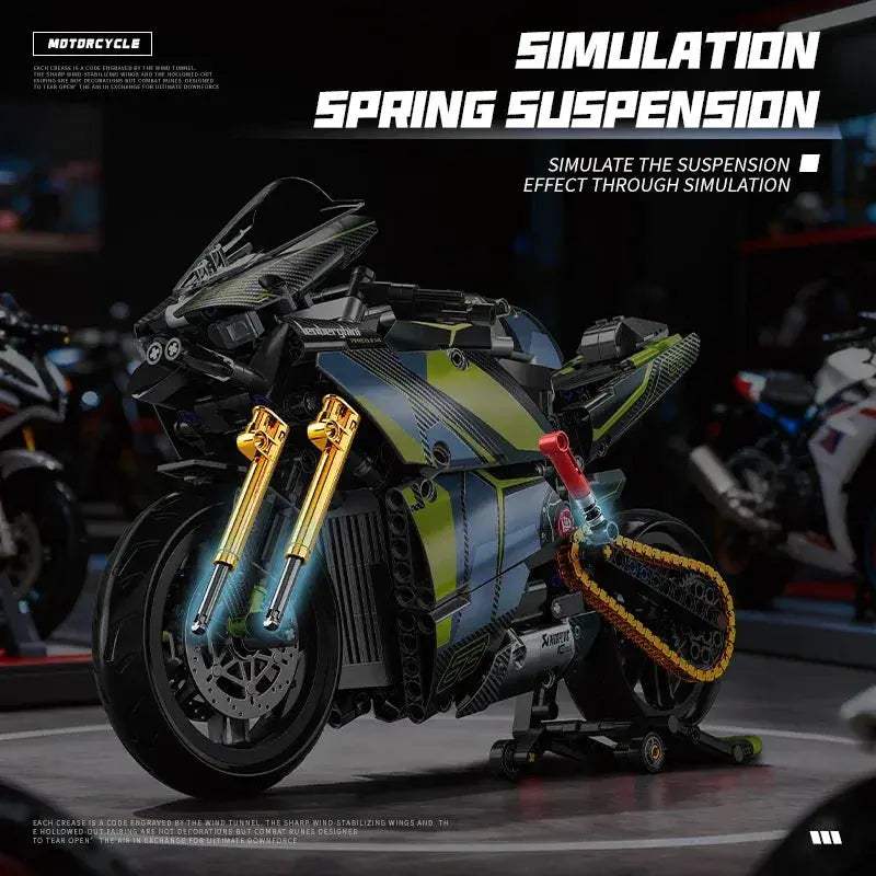 1 8 Motorbike Model Kit For Adults Premium Building Blocks - ToylandEU