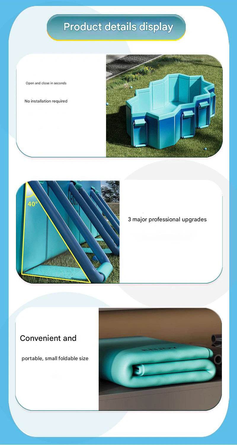 1.8m 2.1m 2.6m 3m PVC Swimming Pool Foldable For Family - ToylandEU