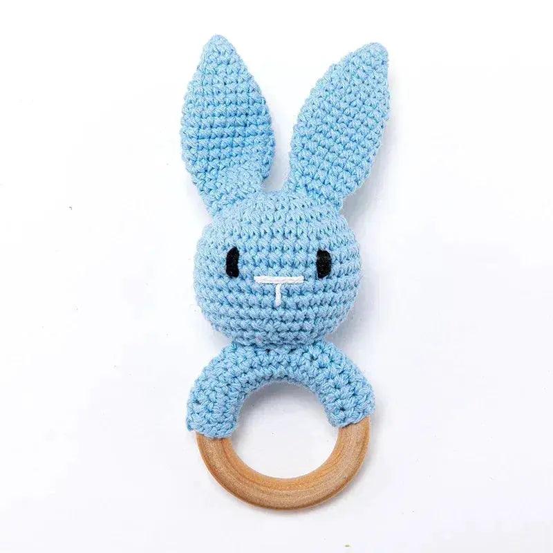  1 Piece Wooden Teether Rattle Toy With Crochet Amigurumi Animal For Newborn Unisex BPA Free -  ToylandEU™