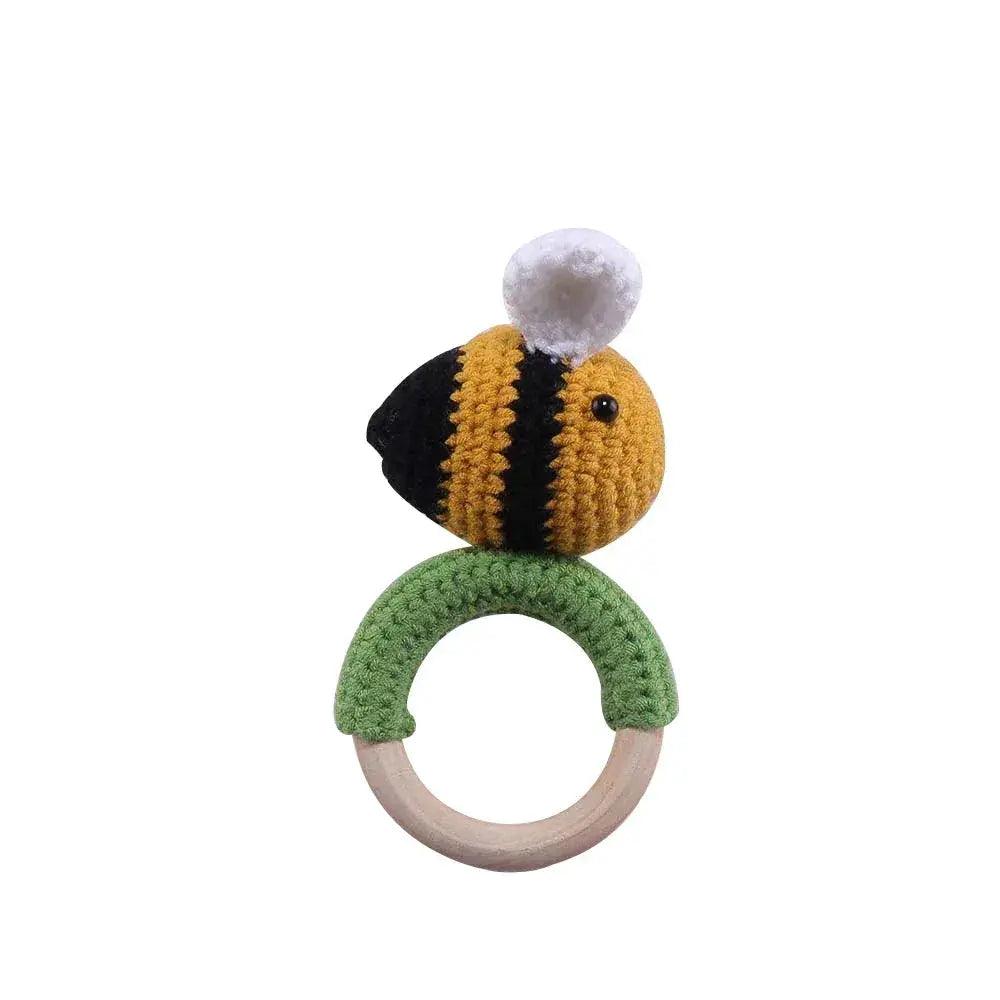  1 Piece Wooden Teether Rattle Toy With Crochet Amigurumi Animal For Newborn Unisex BPA Free -  ToylandEU™
