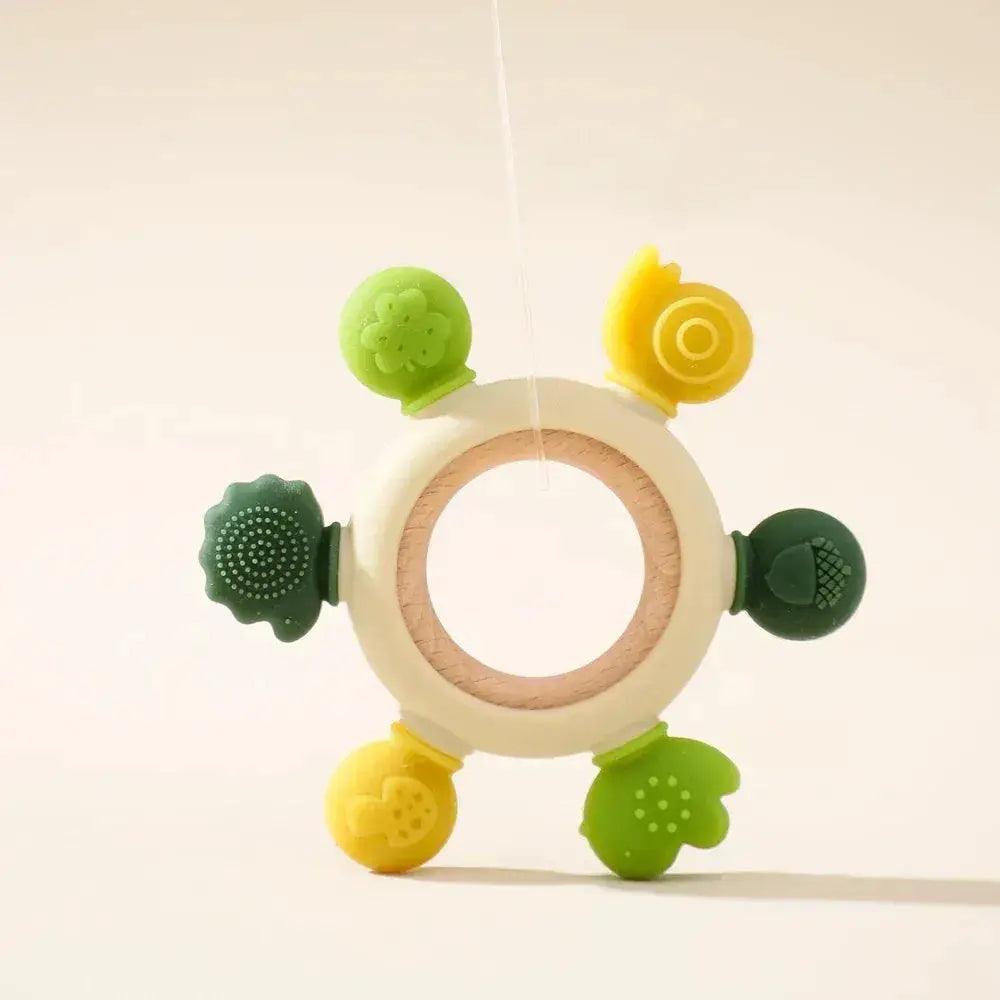  1 Piece Wooden Teether Rattle Toy With Crochet Amigurumi Animal For Newborn Unisex BPA Free -  ToylandEU™