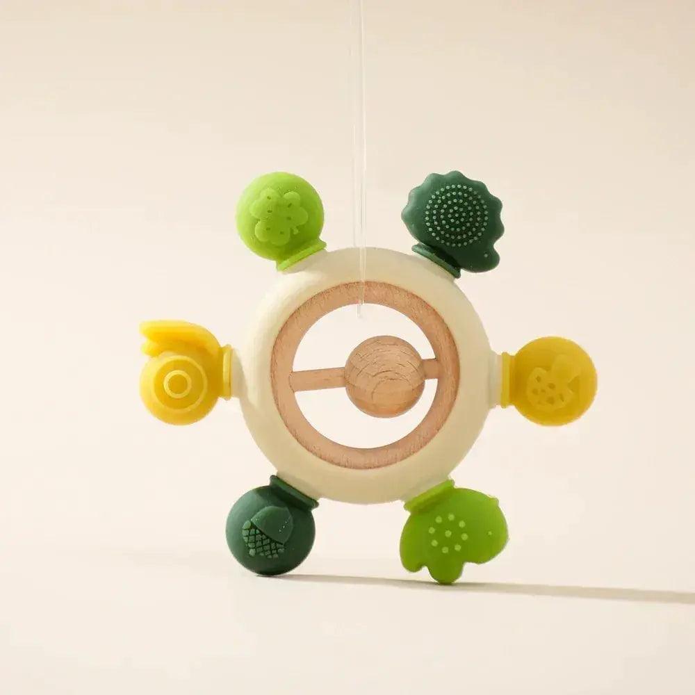  1 Piece Wooden Teether Rattle Toy With Crochet Amigurumi Animal For Newborn Unisex BPA Free -  ToylandEU™