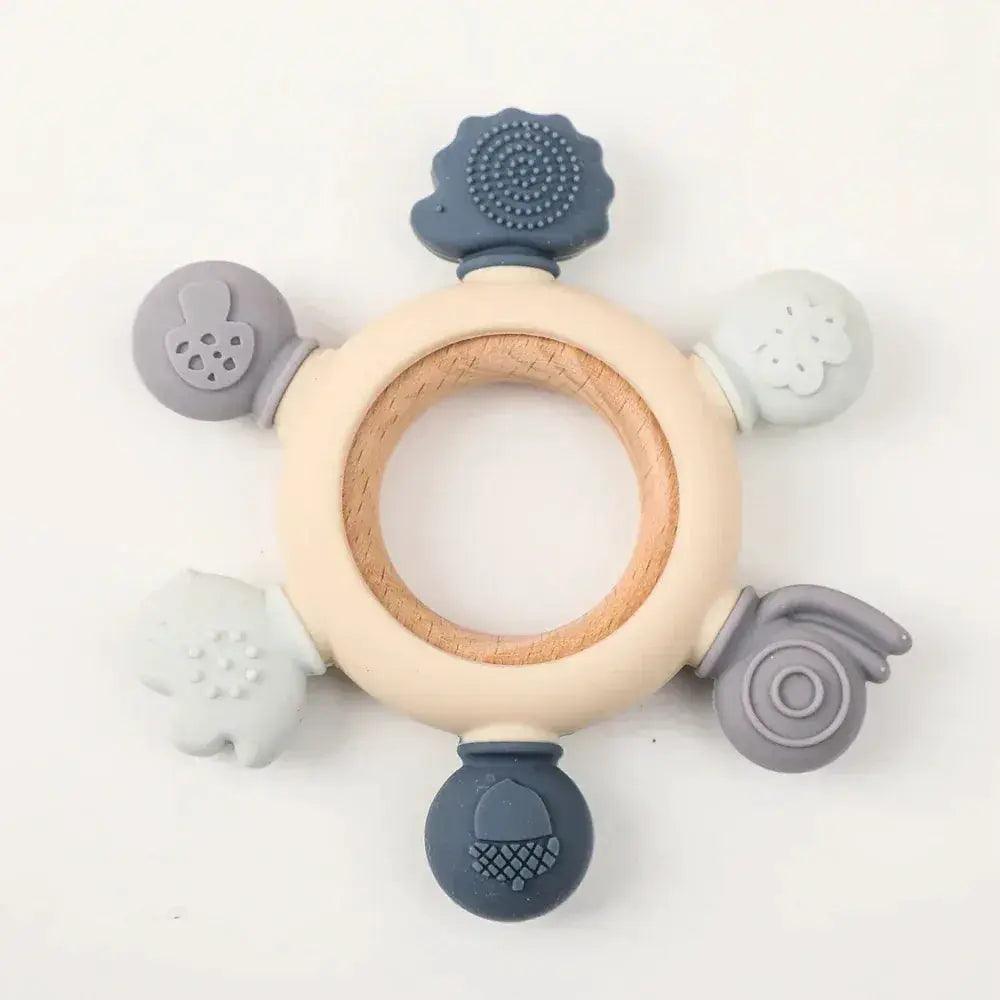  1 Piece Wooden Teether Rattle Toy With Crochet Amigurumi Animal For Newborn Unisex BPA Free -  ToylandEU™