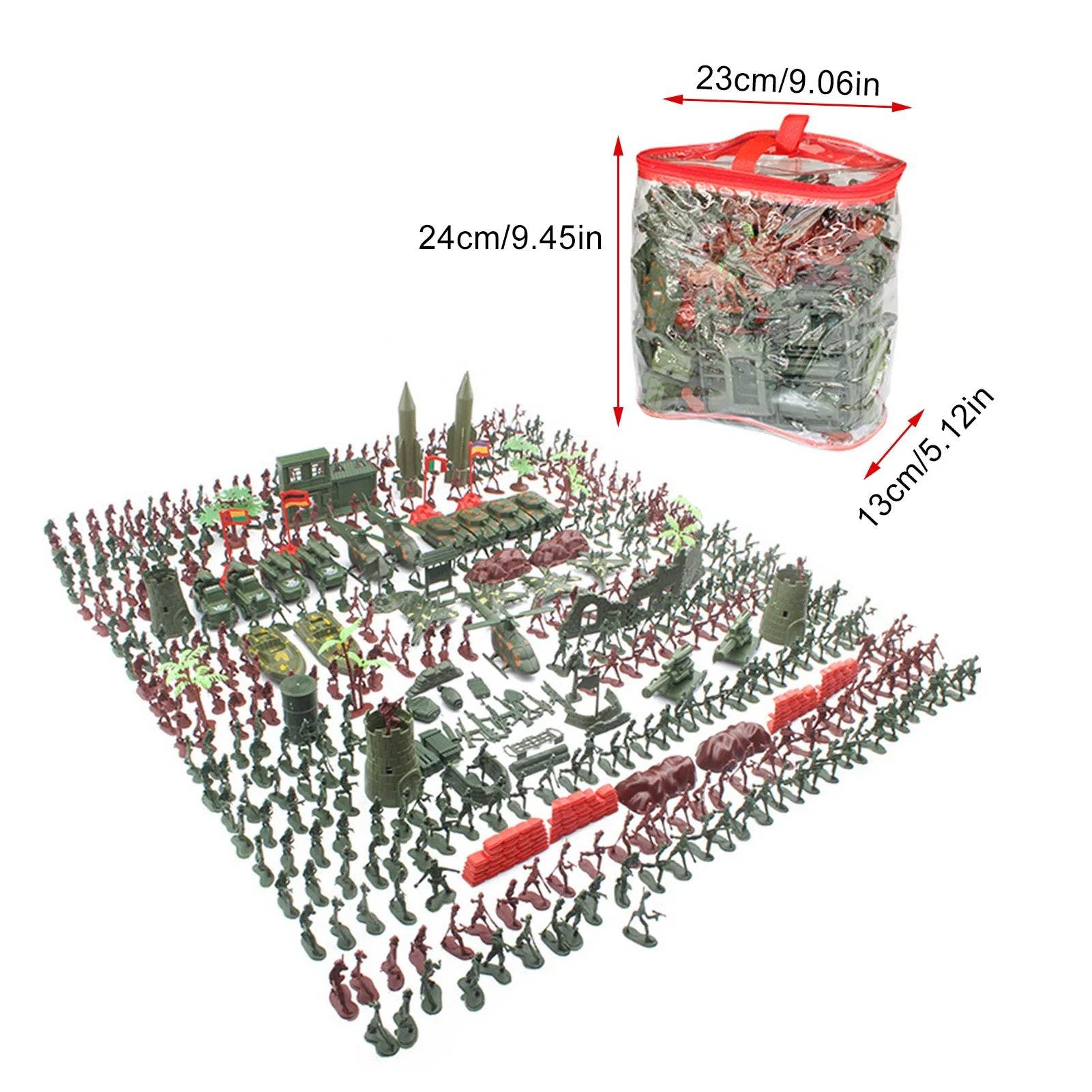 1 Set Military Toy Model Action Figure Men Figures Poses Soldiers Rocket Tanks Turret Kit for Boys - ToylandEU