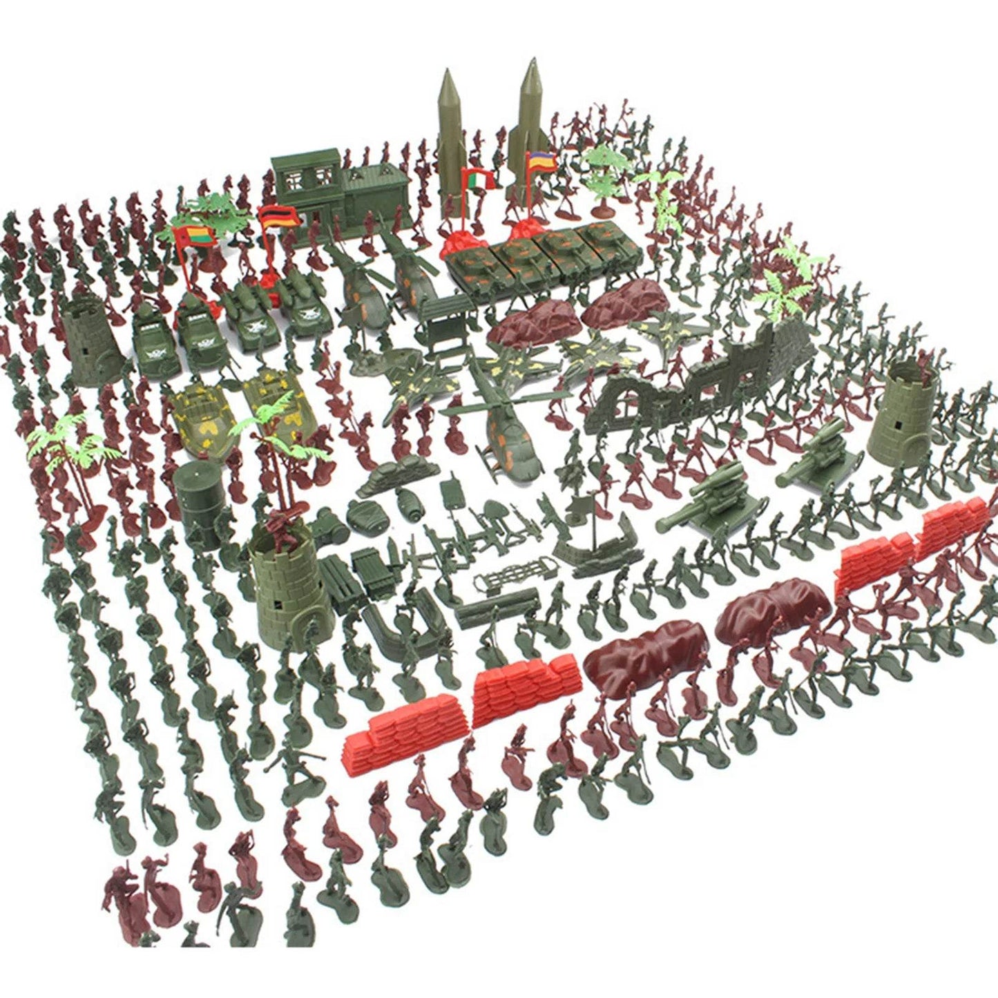 1 Set Military Toy Model Action Figure Men Figures Poses Soldiers Rocket Tanks Turret Kit for Boys - ToylandEU