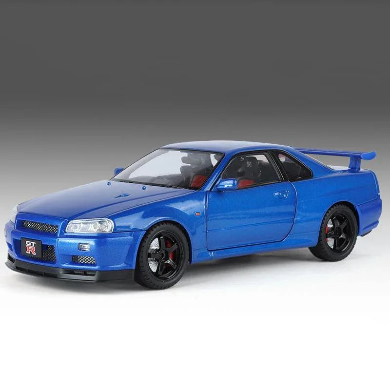 1 To 18 Nissan GTR R34 Diecast Metal Model Car With Sound And Light - ToylandEU