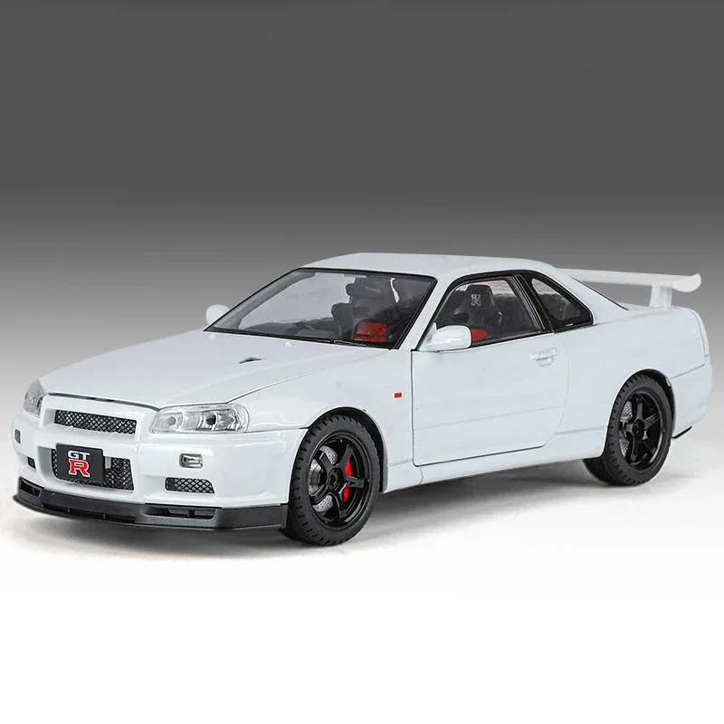 1 To 18 Nissan GTR R34 Diecast Metal Model Car With Sound And Light - ToylandEU