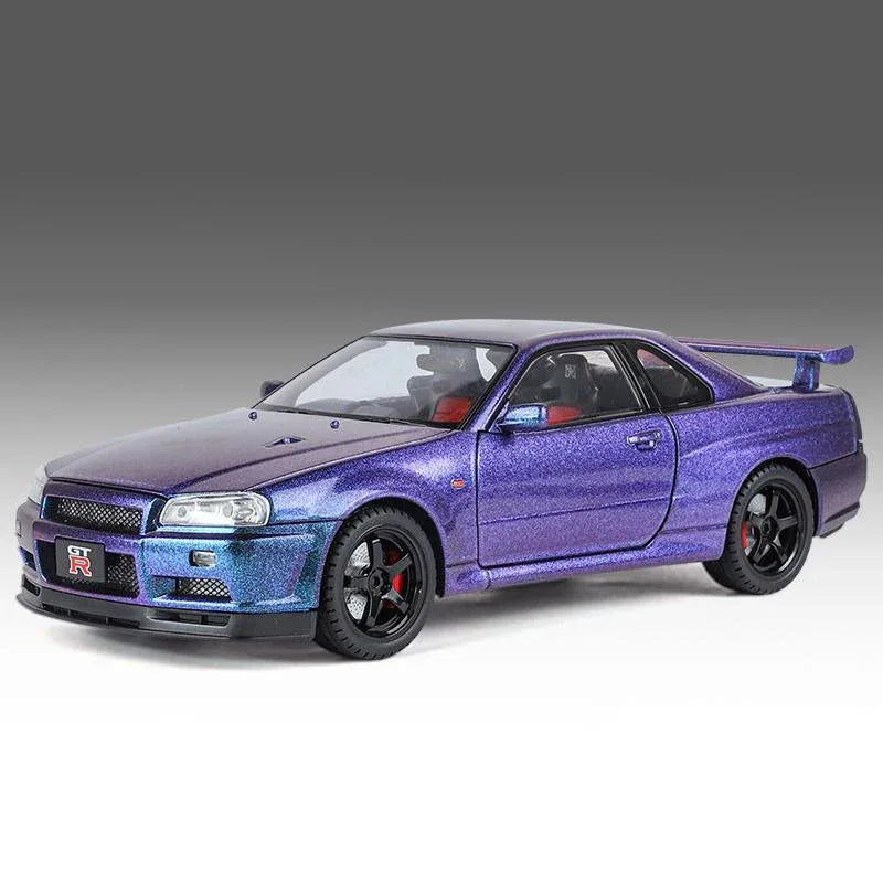 1 To 18 Nissan GTR R34 Diecast Metal Model Car With Sound And Light - ToylandEU
