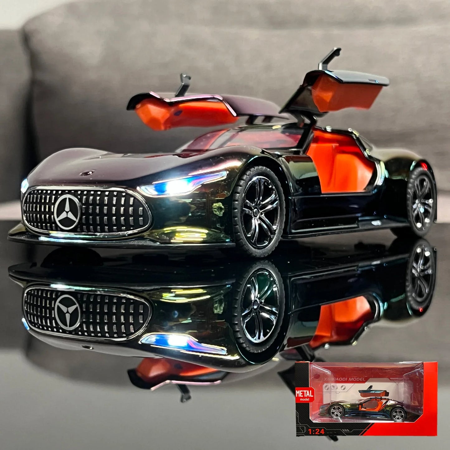 1 To 24 Benz AMG Vision GT Diecast Alloy Model Car With Sound And Lights - ToylandEU