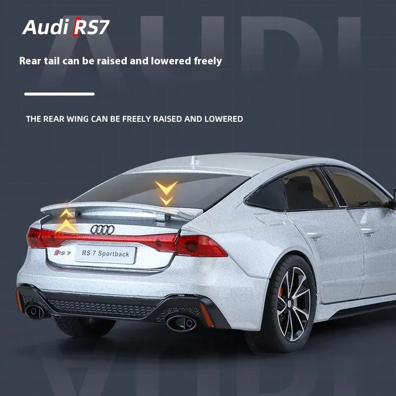 1 To 24 Diecast Audi RS7 Sportback Car Model Metal Sound And Light - ToylandEU