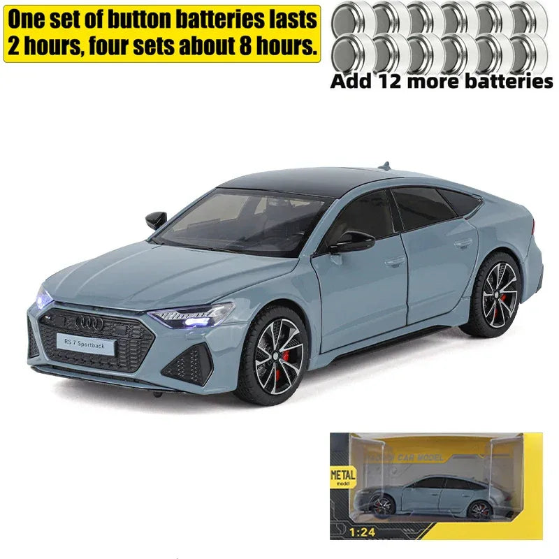 1 To 24 Diecast Audi RS7 Sportback Car Model Metal Sound And Light - ToylandEU