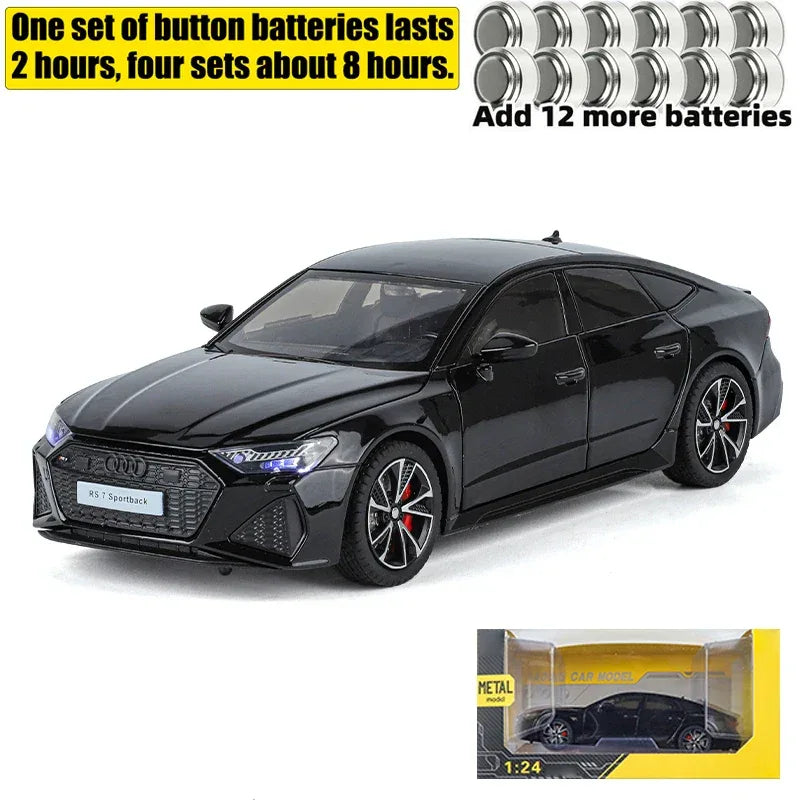 1 To 24 Diecast Audi RS7 Sportback Car Model Metal Sound And Light - ToylandEU