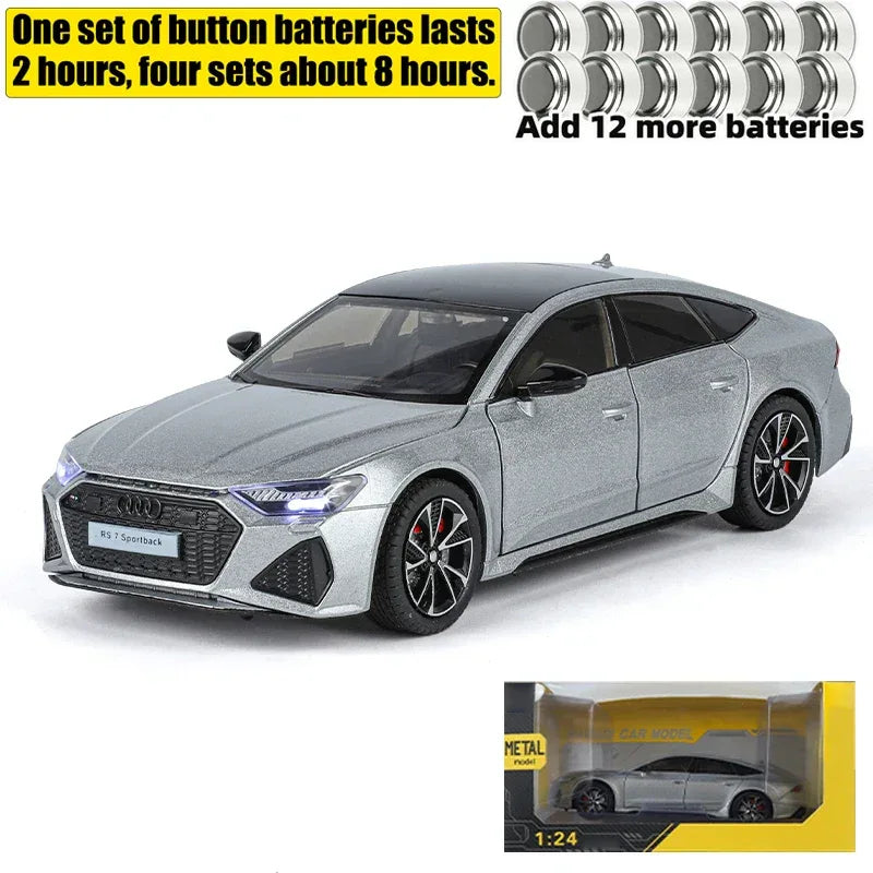 1 To 24 Diecast Audi RS7 Sportback Car Model Metal Sound And Light - ToylandEU