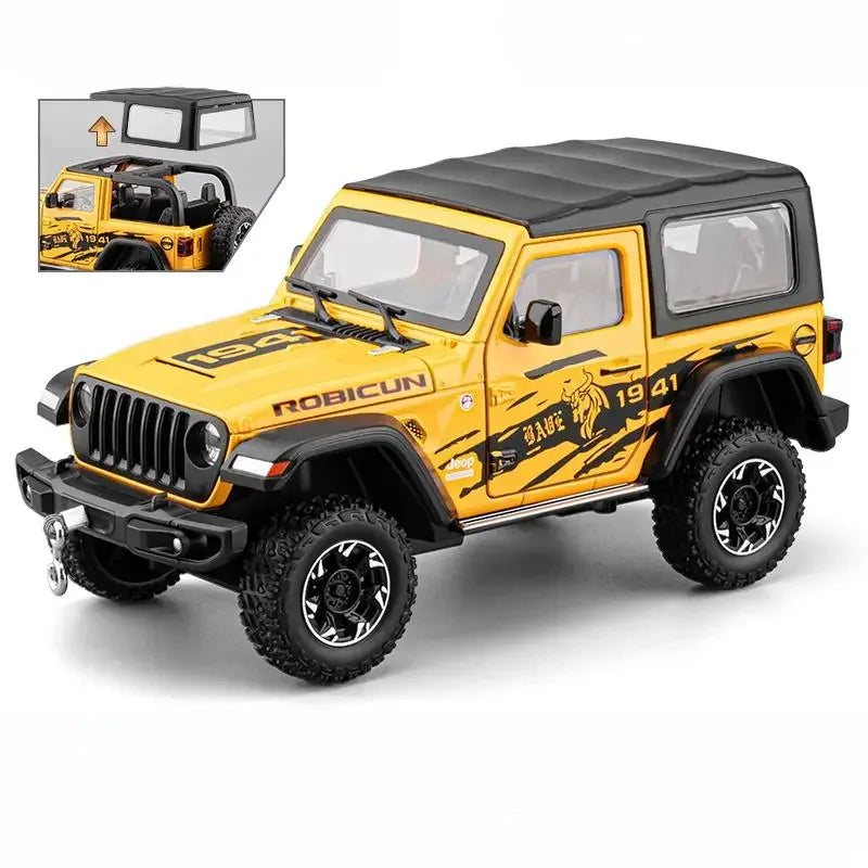 1 To 24 Diecast Jeep Wrangler Rubicon Off Road SUV With Sound Light Pull Back - ToylandEU