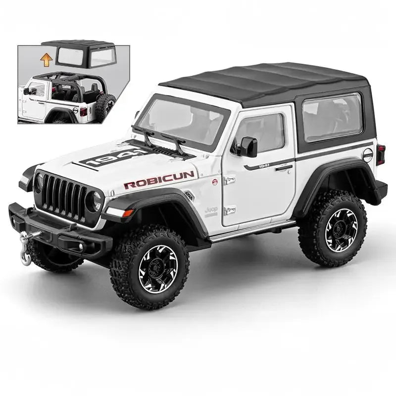 1 To 24 Diecast Jeep Wrangler Rubicon Off Road SUV With Sound Light Pull Back - ToylandEU