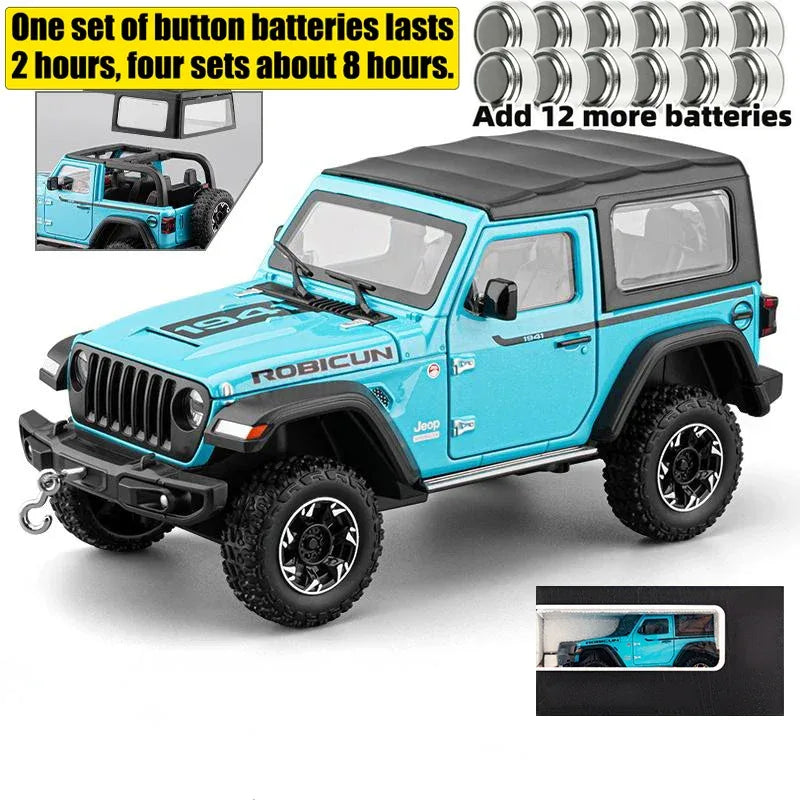 1 To 24 Diecast Jeep Wrangler Rubicon Off Road SUV With Sound Light Pull Back - ToylandEU