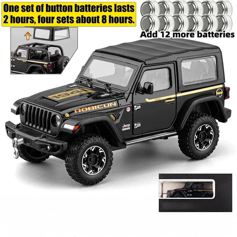 1 To 24 Diecast Jeep Wrangler Rubicon Off Road SUV With Sound Light Pull Back - ToylandEU