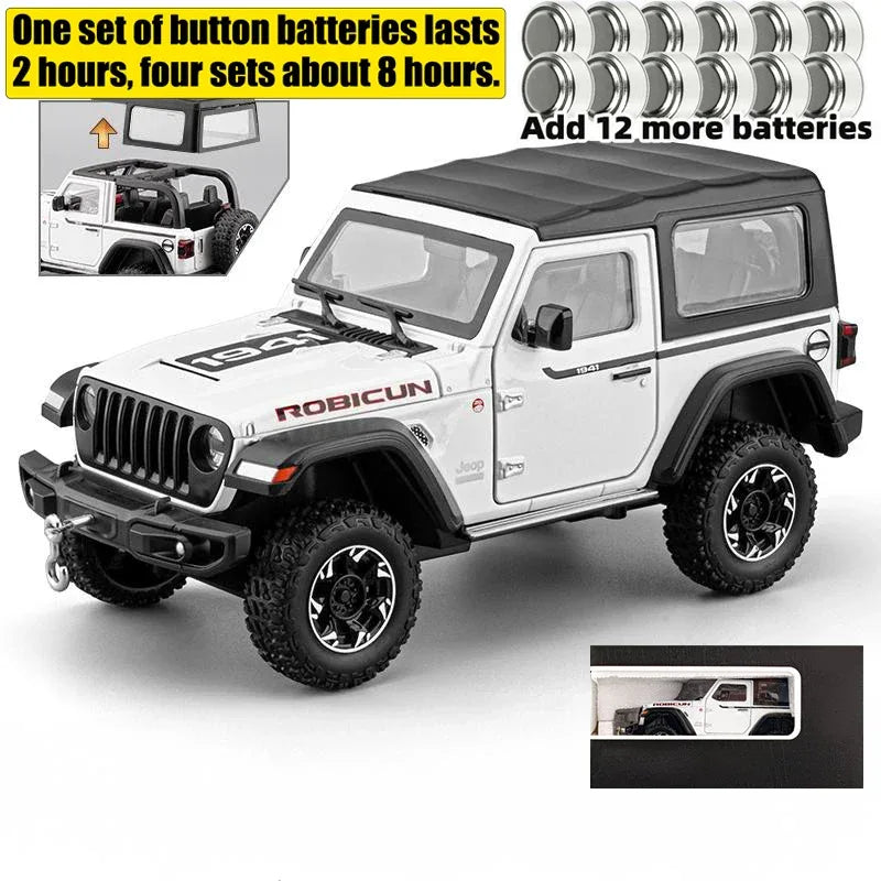 1 To 24 Diecast Jeep Wrangler Rubicon Off Road SUV With Sound Light Pull Back - ToylandEU
