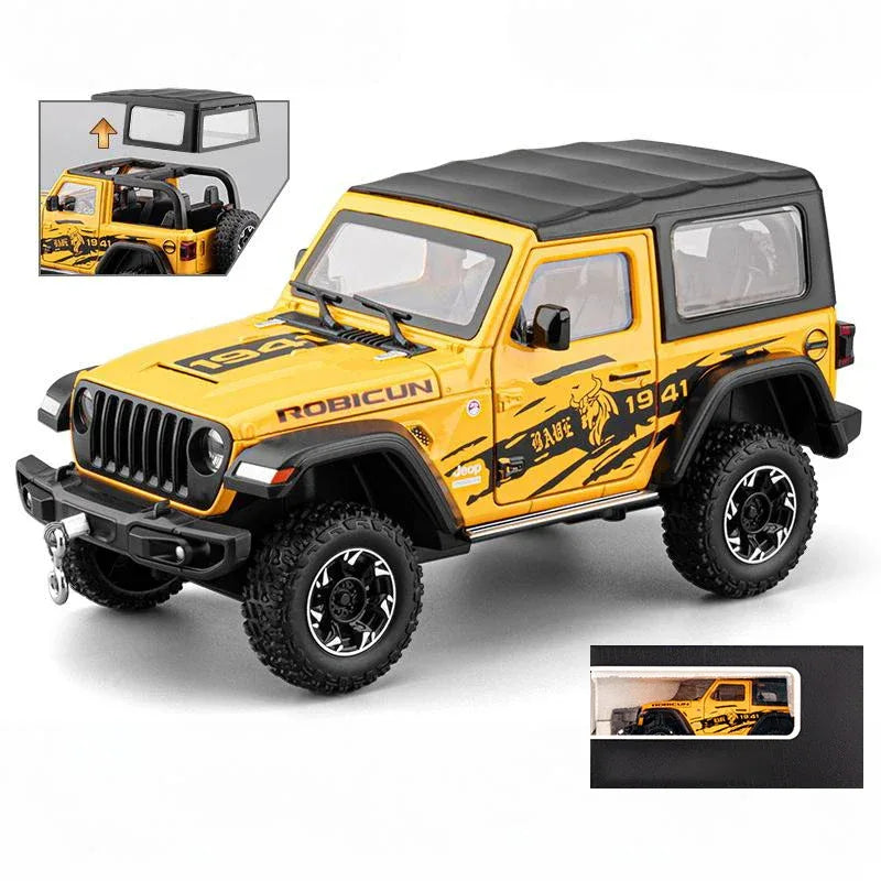 1 To 24 Diecast Jeep Wrangler Rubicon Off Road SUV With Sound Light Pull Back - ToylandEU