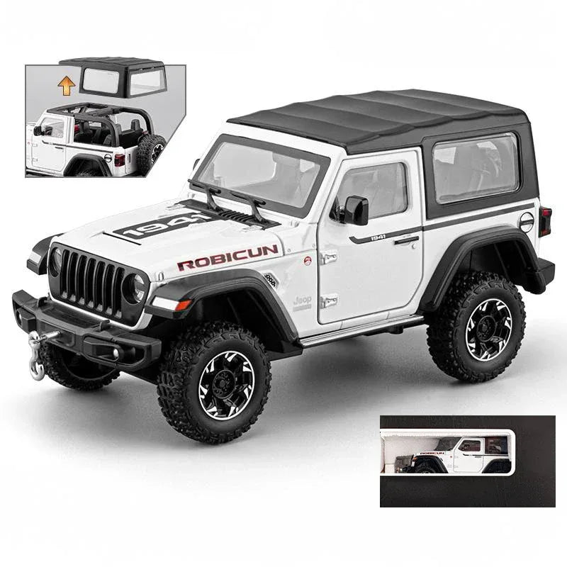 1 To 24 Diecast Jeep Wrangler Rubicon Off Road SUV With Sound Light Pull Back - ToylandEU