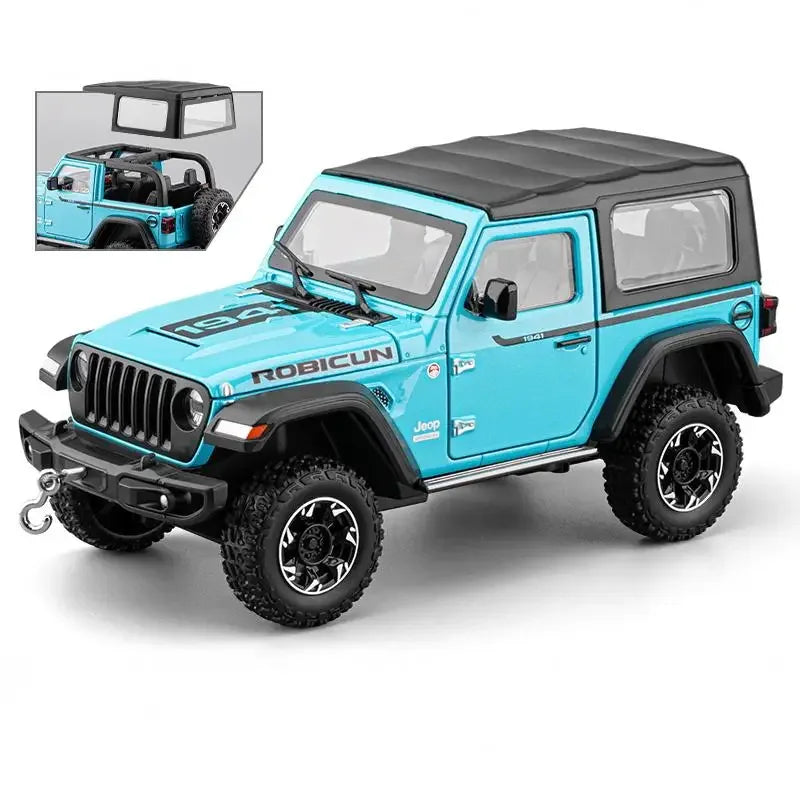 1 To 24 Diecast Jeep Wrangler Rubicon Off Road SUV With Sound Light Pull Back - ToylandEU