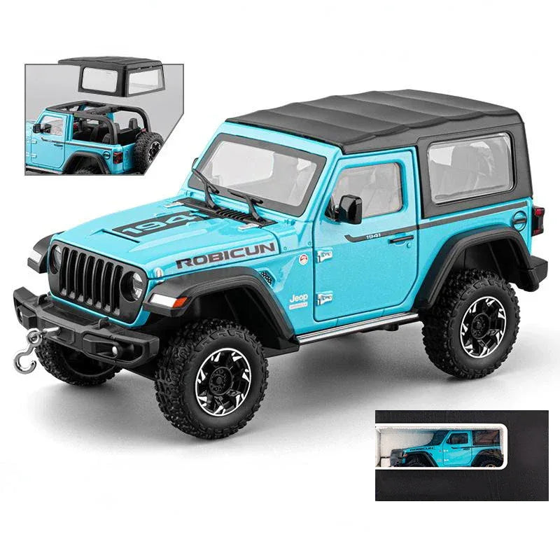 1 To 24 Diecast Jeep Wrangler Rubicon Off Road SUV With Sound Light Pull Back - ToylandEU