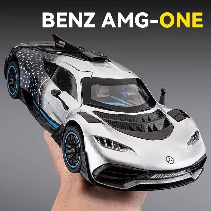 1 To 24 Diecast Metal Benz AMG One Racing Car Model Sound And Light - ToylandEU