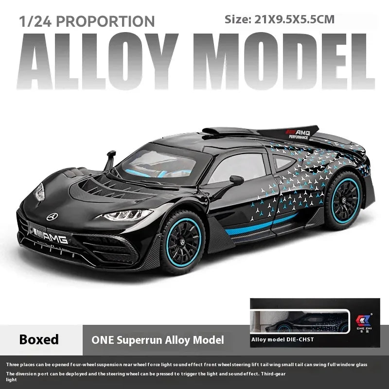 1 To 24 Diecast Metal Benz AMG One Racing Car Model Sound And Light - ToylandEU