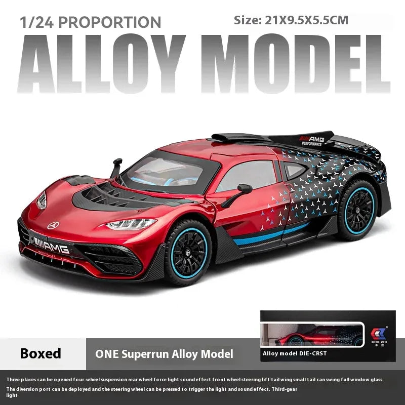 1 To 24 Diecast Metal Benz AMG One Racing Car Model Sound And Light - ToylandEU