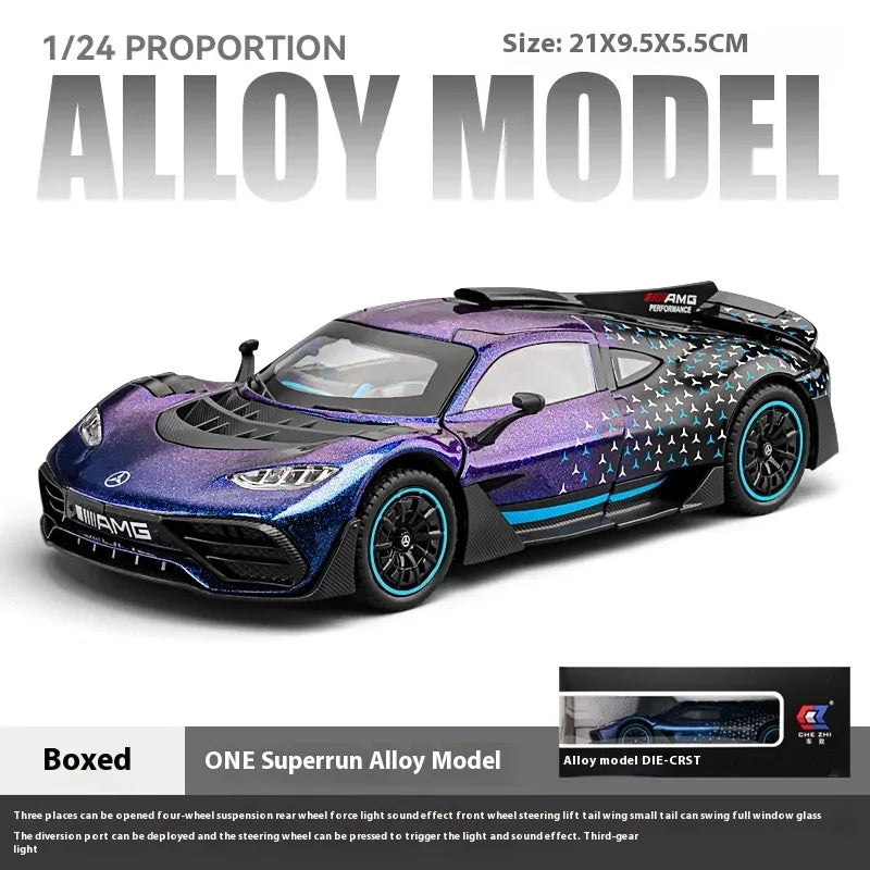 1 To 24 Diecast Metal Benz AMG One Racing Car Model Sound And Light - ToylandEU