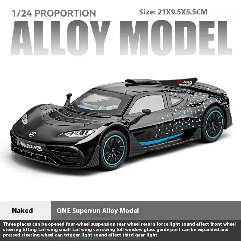 1 To 24 Diecast Metal Benz AMG One Racing Car Model Sound And Light - ToylandEU