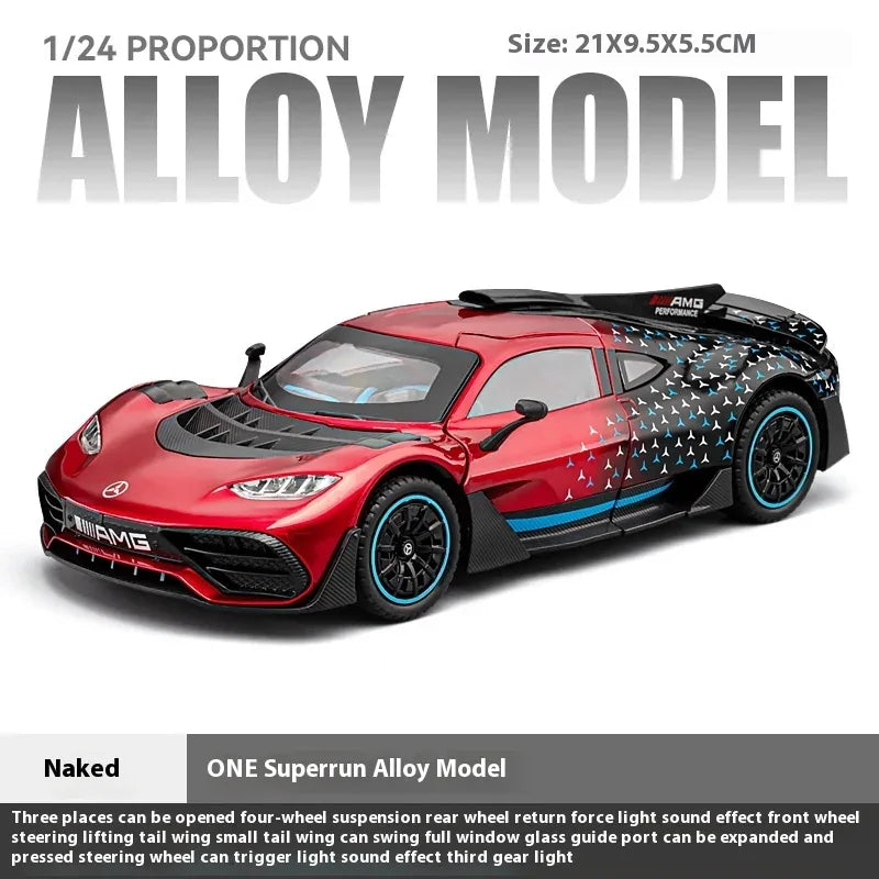 1 To 24 Diecast Metal Benz AMG One Racing Car Model Sound And Light - ToylandEU